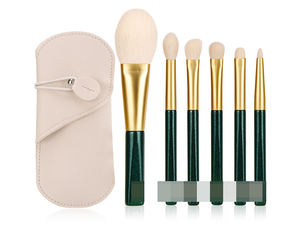 Ensemble de pinceaux de maquillage professionnels en poils synthétiques or rose, 6 pièces, pinceaux éventail quotidiens pour le visage, outil cosmétique à marque privée - Product Image 2