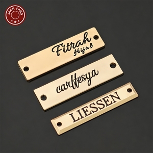 JACK FANG Metal Clothing Labels Rectangle Embossed Custom Brand <b>Name</b> <b>Tags</b> for Garment Use - Product Image 6