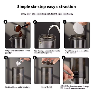 Goutte à goutte à glace transparente cafetière à infusion froide en verre petite infusion froide de type goutte à goutte domestique filtrée <span class=keywords><strong>pour</strong></span> une extraction efficace - Product Image 4