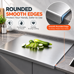 Grande planche à découper en acier inoxydable 304 en forme de L, de qualité alimentaire, pour la cuisine, la viande, les légumes et la pâtisserie - Product Image 2