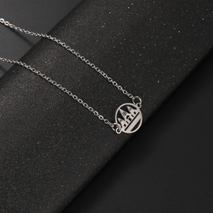 Collier chaîne avec pendentif en acier inoxydable plaqué or 18 carats, motif carte de <span class=keywords><strong>Lalish</strong></span> Yazidi, thème Yazidi - Product Image 3