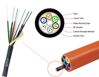 Kabel Serat Optik Tiup Udara JQ GCYFY 4-24 Core Luar Ruangan Non-Metalik Berlapis HDPE 1km Hitam/Oranye