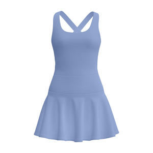 Gaun Tenis Poliester Bernapas: Desain Tanpa Punggung + Rok Anti-Gesekan - Product Image 4