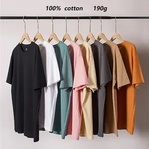 Schlussverkauf schweres Gewicht schlichtes Übergroßes T-Shirt Druck Stickerei kundenspezifisch einfarbig 100% Baumwolle Herren-T-Shirt