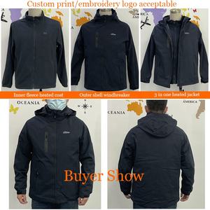 Giacca da sci riscaldata in <span class=keywords><strong>pile</strong></span> 3-in-1 spessa da uomo 15 zone antivento a tinta unita abbigliamento invernale batteria ricaricabile non inclusa - Product Image 4