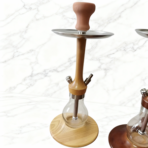 Set de Narguile/Shisha de Madera Natural con Cristal Azul para Fumar - Product Image 2