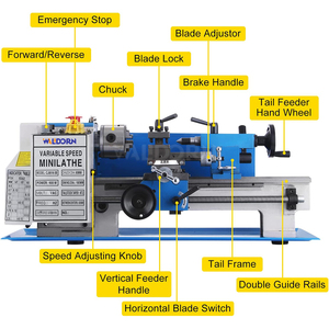 Variable Speed Electric Turning Threading Precision Hobby <b>Tool</b> Small Bench Metal <b>Lathe</b> Machine - Product Image 3