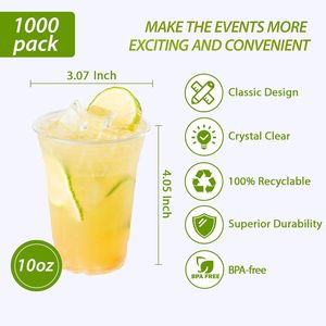 Custom Biodegradable 12 Oz 16 Oz 24 Oz 32 Oz Clear Cold <b>Drink</b> <b>Plastic</b> PET PLA Glass <b>Cup</b> Disposable With Lids - Product Image 2