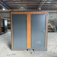 Salle de bain extérieure portable avec siège, toilettes et urinoir pour le camping, pratique, fabriquée en panneaux sandwich durables, revêtement mural extérieur