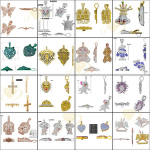 Liontin kustom perhiasan mewah kartun hewan 925 perak murni lebah es keluar liontin Vvs Moissanite liontin Hip Hop - Product Image 5