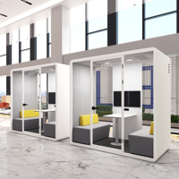 Cabine de bureau insonorisée, cabine téléphonique extérieure, cabine de réunion, conception modulaire préfabriquée, utilisation en hôtel, sous-sol, jardin
