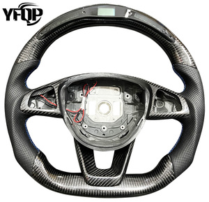 Volante de Fibra de Carbono Personalizado de la Marca YFQP para Mercedes Benz W205AMG C63AMG <span class=keywords><strong>A45AMG</strong></span>, Forjado en Negro con LED - Product Image 3