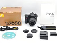 Cámara DSLR Profesional HFT D7000 + Lente AF-S DX 18-55 mm F3.5-5.6G VR, Sensor CMOS de Fotograma Completo, Pantalla de 3 Pulgadas, Video Full HD de 1080P
