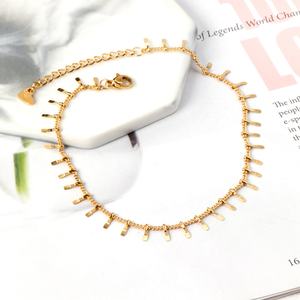 New Gift Party Wedding Geometric Chain <b>Anklet</b> <b>Gold</b> <b>Plated</b> Stainless Steel Women Jewelry - Product Image 1