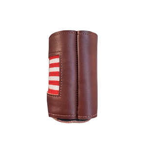 Amerikan bayraklı sığır derisi iğne işi desenli, hakiki deri, el dikişli, yalıtımlı bira soğutucusu, dış mekan tatilleri için. - Product Image 3