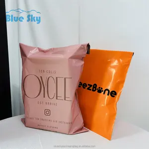 Personalized Shipping Plastic Bag for Clothes Packaging Orange Poly Plastic Express Mailing Biodegradable Bags