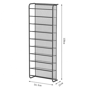 10 tầng trên cửa tổ chức Giày giá treo tường kệ giày với móc kim loại treo giá lưu trữ cho tủ quần áo - Product Image 6