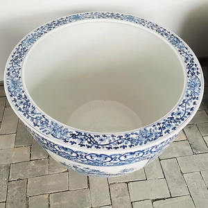 Jingdezhen Extra Large Bleu et Blanc Porcelaine Fish Tank Céramique <span class=keywords><strong>Jardinière</strong></span> Fish Basin Cour Lotus Water Lily Grand <span class=keywords><strong>Réservoir</strong></span> - Product Image 5