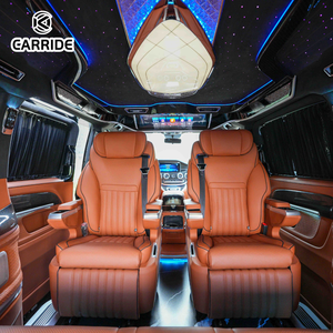 CARRIDE Vito Model Auto Interieur SUV MPV Modificatie Ombouw Bruin Ivoor Leder Lounge <span class=keywords><strong>Bed</strong></span> Sterrenhemel Plafond Cinema Scherm - Product Image 2