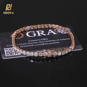 <span class=keywords><strong>Bracciale</strong></span> Tennis da <span class=keywords><strong>Donna</strong></span> NUOYA con Moissanite VVS Iced Out Taglio Brillante Rotondo <span class=keywords><strong>Argento</strong></span> <span class=keywords><strong>925</strong></span> Placcato Oro Rosa Gioiello Idea Regalo per Feste - Product Image 2