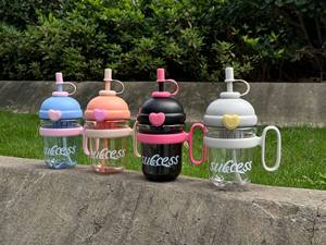 Vaso de Té de Frutas con Pajita, Diseño Arcoíris Adorable, Gran Capacidad, Famoso en Internet, Minimalismo Moderno, de Alta Gama - Product Image 6