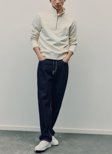 Sweat-shirt à col montant et demi-zip pour homme, à manches longues, brodé, pour l'hiver - Product Image 5