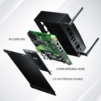 Ordinateur de bureau, processeur Intel 8e génération Core I5-8260U, mini PC industriel sans ventilateur HD Hystou H6