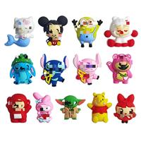Nouveautés en gros : Perles en vrac 3D en silicone et PVC, motifs de personnages de dessins animés et d'anime, pour la fabrication de stylos et de porte-clés