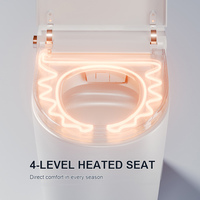 Toilette intelligente avec chasse automatique, siège chauffant, cuvette pré-émaillée, veilleuse, siège à fermeture douce, drainage en S, double chasse