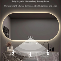 Espejo de Baño LED Moderno Irregular con Control Táctil, Luz Regulable, Espejo de Vanidad Iluminado Montado en la Pared para Salón, Villa, Hogar