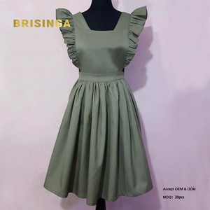 <span class=keywords><strong>Tablier</strong></span> sans manches 100 % ajustable à volants pour cuisine, pâtisserie, ménage et déguisement <span class=keywords><strong>de</strong></span> femme <span class=keywords><strong>de</strong></span> ménage - Product Image 1