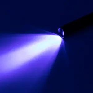 Tinggi Power Rechargeable 365nm Hitam Cermin Lensa UV Light UV Senter LED