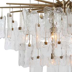 Lámpara colgante redonda moderna de cristal dorado con LED E27 para sala de estar, dormitorio y estudio - Product Image 2