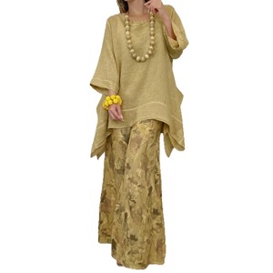 Women's Casual Cotton <b>Linen</b> Irregular Top And Wide Leg Pants <b>Set</b> Floral Print Smlxlxxlxxxl Europe America Style - Product Image 5