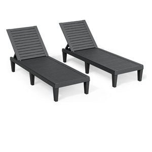 Prix direct usine – Chaises longues <span class=keywords><strong>de</strong></span> piscine modernes <span class=keywords><strong>en</strong></span> <span class=keywords><strong>plastique</strong></span> réglables à 5 positions, résistantes aux UV, avec coussins légers inclus - Product Image 1