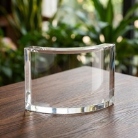 Plaque de récompense élégante en cristal incurvé, gravée au laser, trophée en verre étanche, reconnaissance d'entreprise, excellence du service