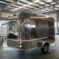 Camionnette de restauration mobile pour café, salon de beauté, cuisine, usage professionnel, cadre en aluminium et acier inoxydable, résistant à la rouille
