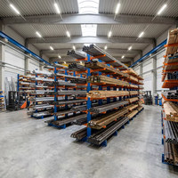 Étagère cantilever industrielle robuste double face en acier, directement de l'usine, pour système de stockage de tuyaux et de barres d'acier en entrepôt industriel