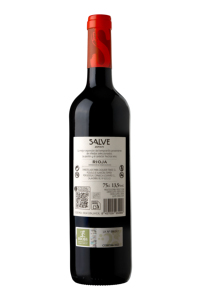 Vino Tinto Joven SALVE, Hecho en España, D.O.C Rioja, 750 ml, 100% Tempranillo, Vino de Mesa Español Joven - Product Image 3