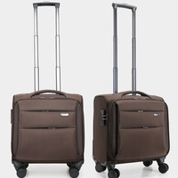 WETRUST Haute Qualité Spinner 4 Roues Noir Doux 16 pouces Oxford Tissu Voyage Trolley Bagages Pilote Sac Cas avec TSA LOC