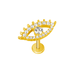 Wholesale Internally Threaded ASTM F136 Titanium Labret Earring with CZ Asscher Cut Diamond Body Jewelry for Wedding Children - Product Image 4