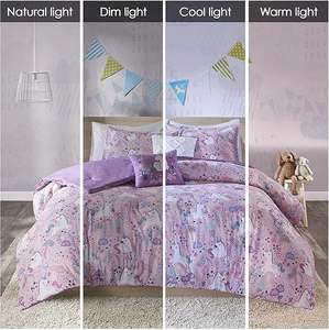 Set biancheria da letto con stampa <span class=keywords><strong>unicorno</strong></span> da ragazza, <span class=keywords><strong>copripiumino</strong></span> morbido con federe, <span class=keywords><strong>unicorno</strong></span> rosa da sogno e motivo arcobaleno - Product Image 2