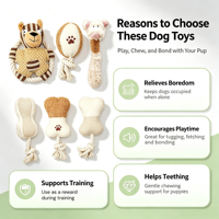 Lot de jouets à mâcher en peluche et cordes, écologiques, avec logo personnalisé OEM, pour la vente en gros par le fabricant, jouets interactifs amusants pour chiens de toutes races