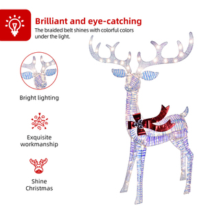 Hot Selling Wholesale <strong>Reindeer</strong> Christmas Decoration in Stock <strong>Light</strong> <strong>up</strong> <strong>Reindeer</strong> <strong>Outdoor</strong> Christmas Gold Deer - Product Image 6