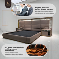 Ensemble pour chambre à coucher de luxe super moderne Elefante Premium Villa Ensemble de lit double Design haut de gamme King Size Lit rembourré en cuir Nappa