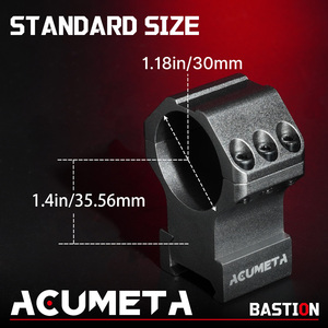 ACUMETA 30mm <strong>Scope</strong> Rings - Triple-Screw Clamp for 20mm <strong>Rails</strong>, 1.4 Inch Height (Gray) - Product Image 5