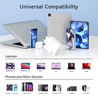 Adaptateur de chargeur mural rapide GaN PD QC 3.0 65W pour Xiaomi Samsung iPhone Ordinateur portable Tablette Type-C CE/FCC/ROHS/UL Chargeurs et adaptateurs