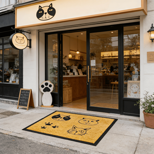 Tapis d'entrée à logo haute visibilité, tufté, à poils longs, antidérapant, résistant à la décoloration, personnalisable (logo et dimensions) pour la promotion de marque - Product Image 4