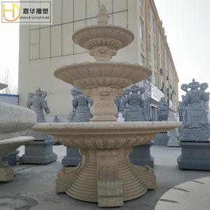 Fontaine en pierre Jiahua, style européen, colonne, décoration de jardin extérieure, élément aquatique durable, décor de piscine en marbre - Product Image 3