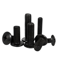 Tornillo de máquina de cabeza hongo con ranura cruzada de acero al carbono M3 M4 M5 M6, chapado en negro, para fijación de electrodomésticos